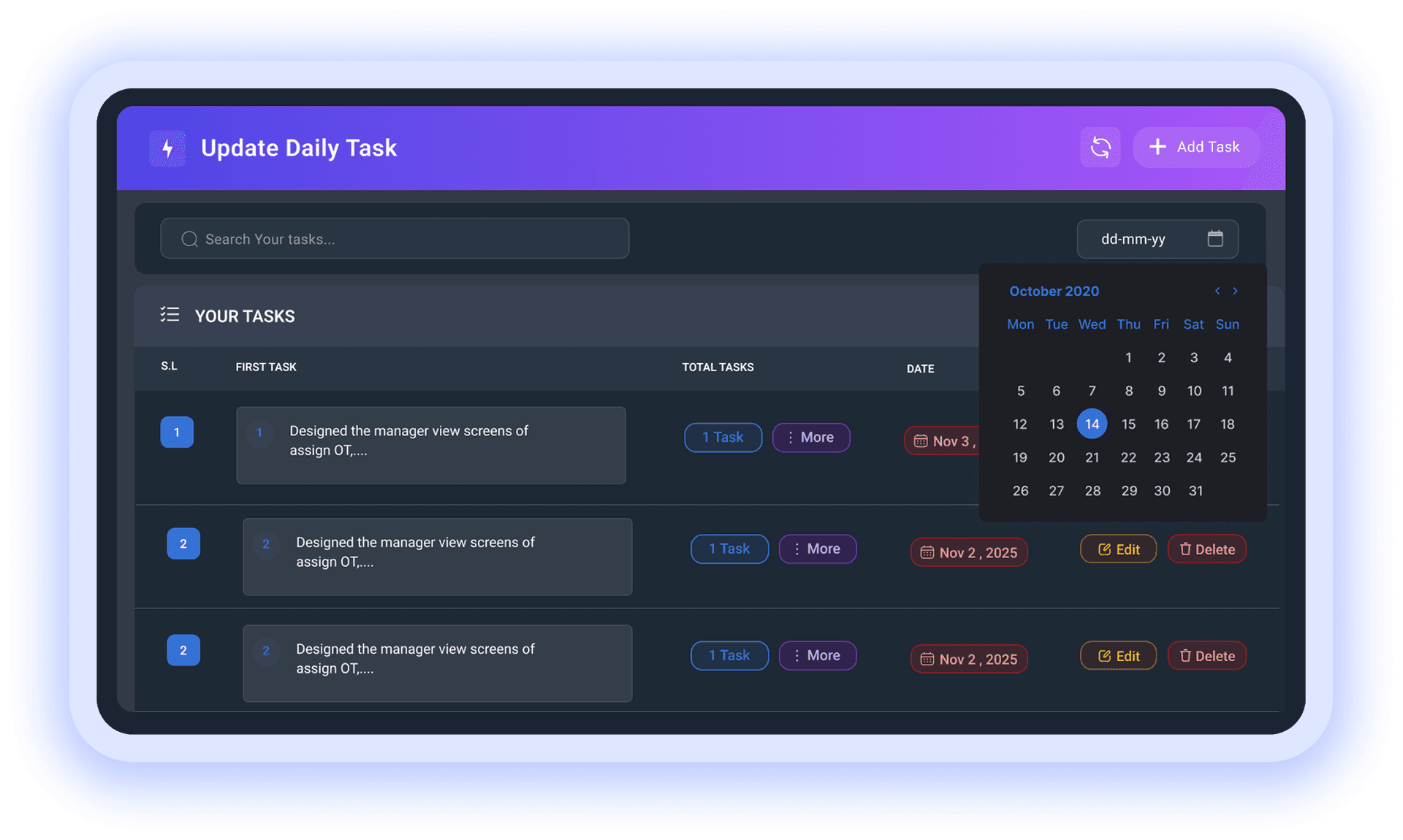 Payroll dashboard with summary charts and department salary breakdown