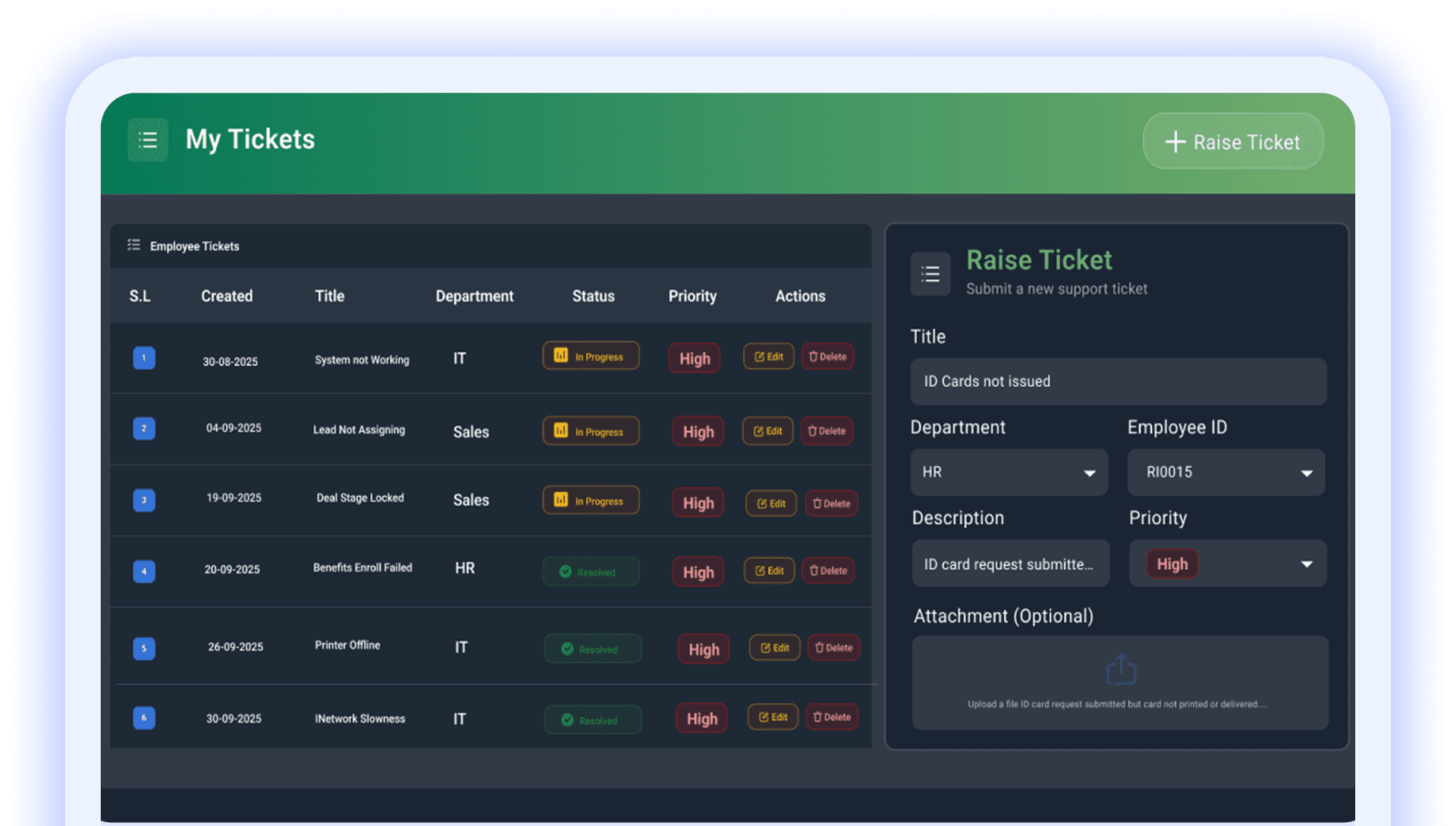 Payroll dashboard showing payslips and employee summary